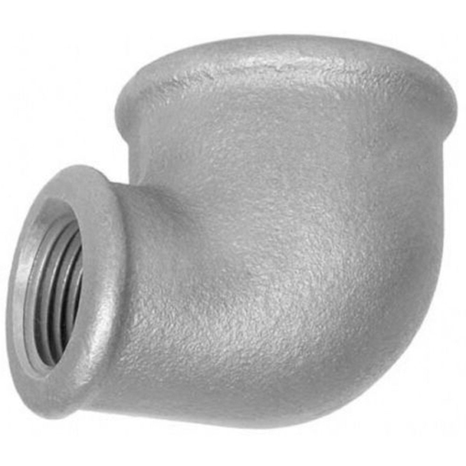 Raccordo gomito a 90 ridotto con attacchi femmina/femmina in ghisa zincata