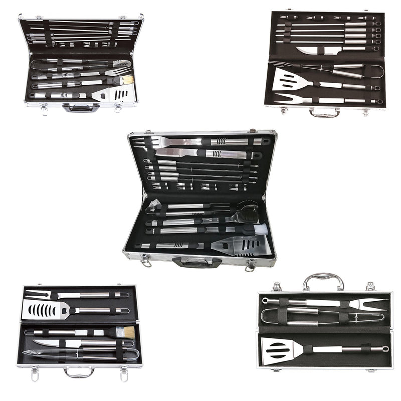 Valigetta per barbecue accessori per BBQ in alluminio acciaio inox grigliata brace griglia