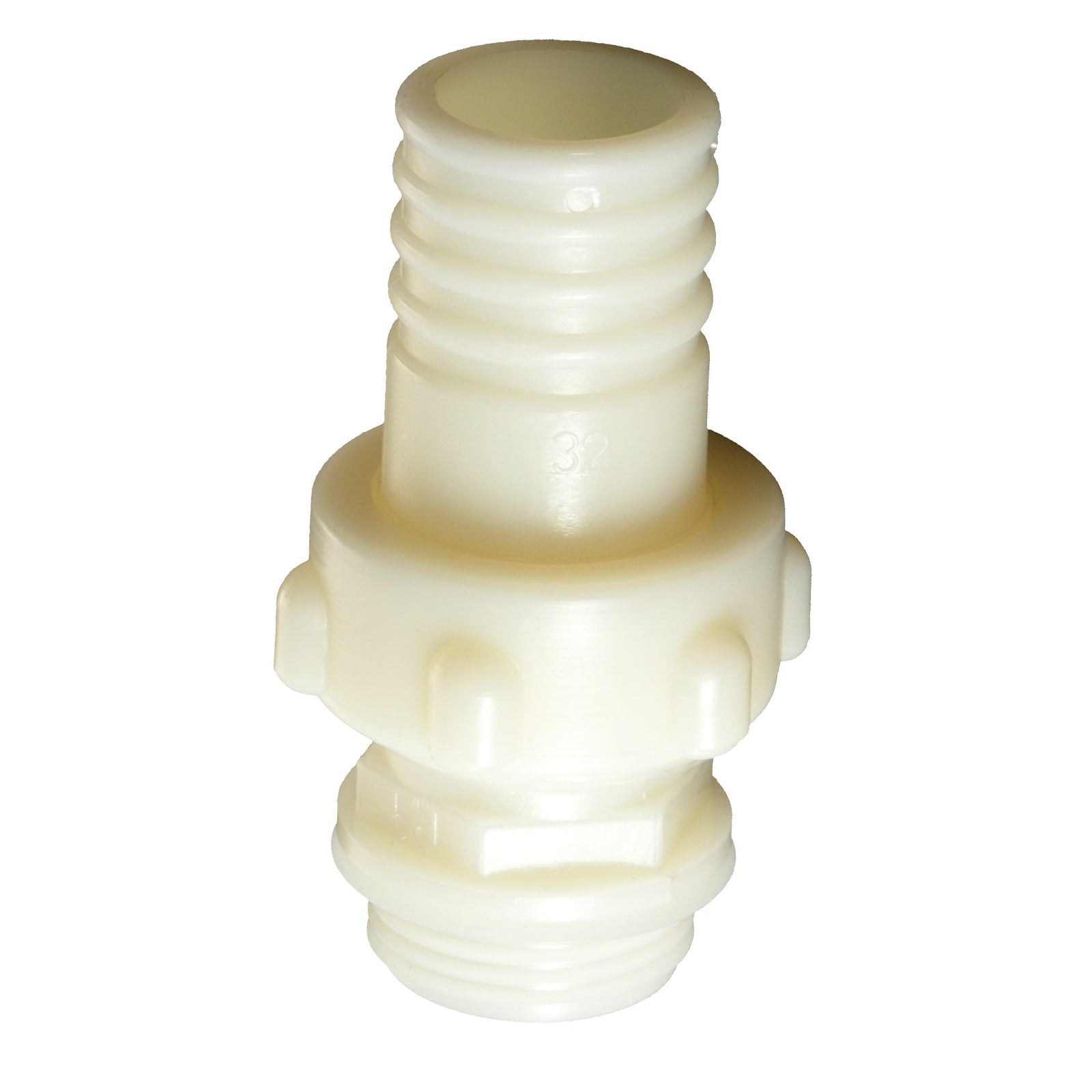 Raccordo tre pezzi diritto portagomma con accoppiamento conico per tubi flessibili