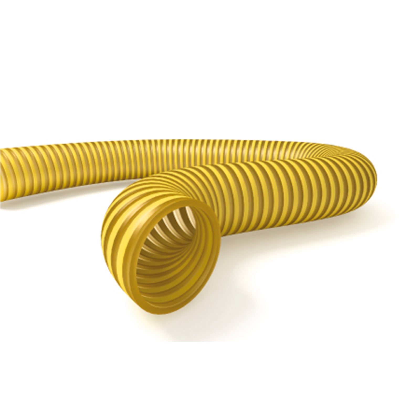 Tubo spiralato atossico per motopompa con spirale di rinforzo giallo per liquidi alimentari antiurto