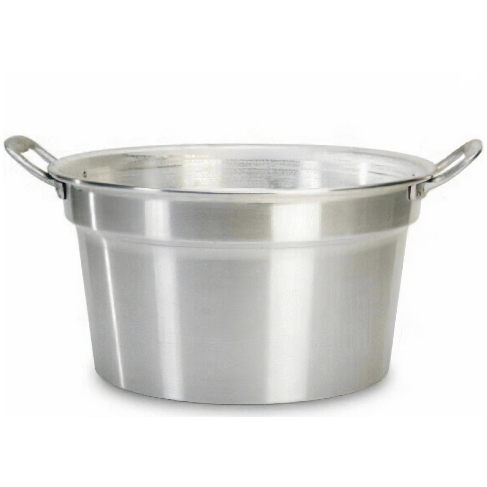 Pentola caldaia in alluminio dotato di manici e coperchio con chiusura