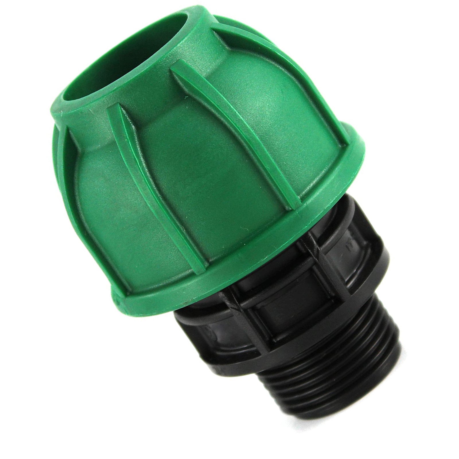 Raccordo con filetto maschio in polipropilene a compressione per irrigazione PN 10 Bar