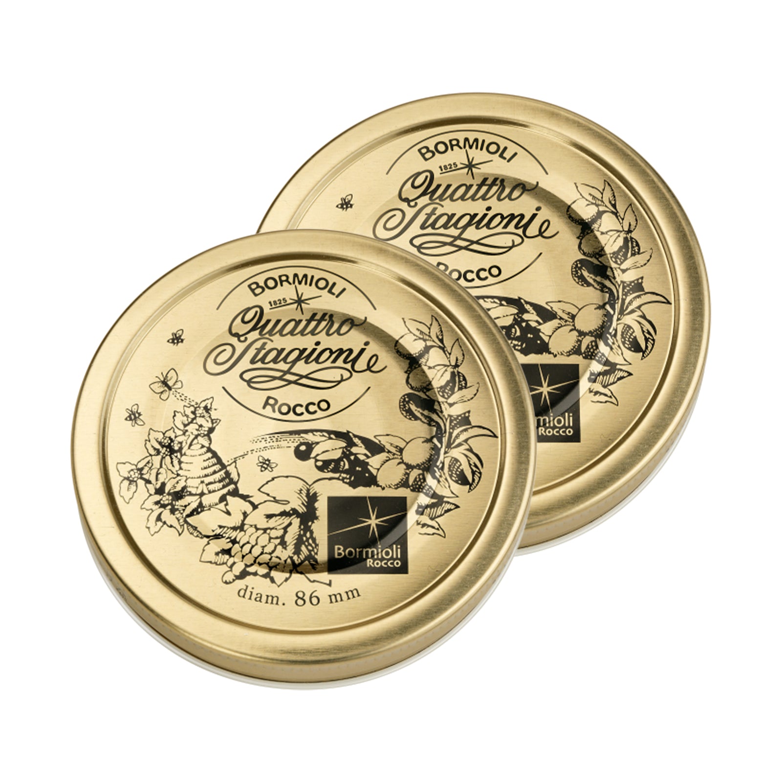 Tappi per barattoli in vetro e boccacci "Bormioli" decorato quattro stagioni