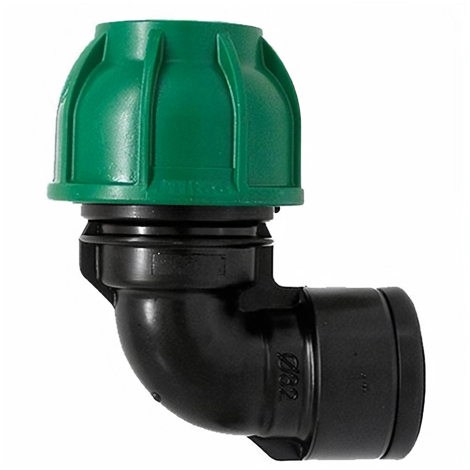 Gomito a 90° con derivazione femmina in polipropilene per irrigazione e giardinaggio PN 10 Bar