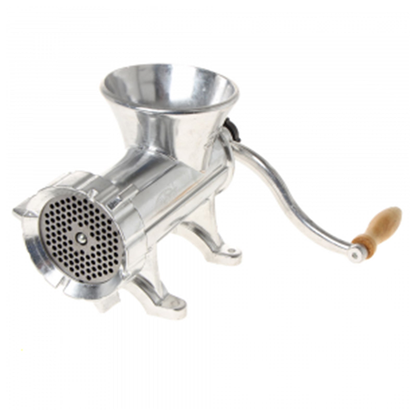 Tritacarne manuale da tavolo "Reber" con manovella in ghisa e pomello in legno