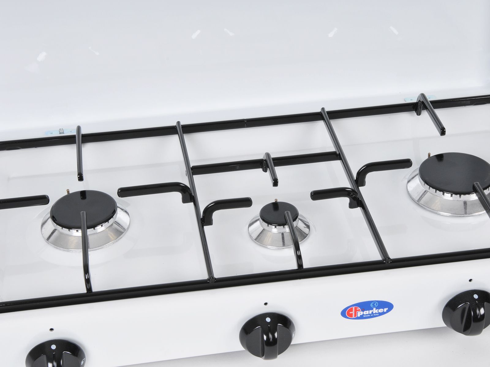 Fornello a gas da campeggio 3 fuochi "Parker" fiamma regolabile "Made in Italy"