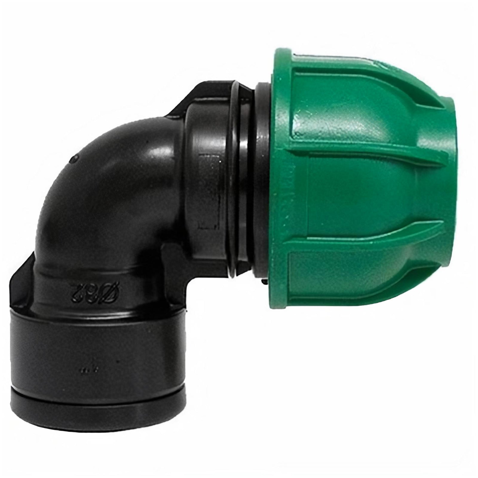 Gomito a 90° con derivazione femmina in polipropilene per irrigazione e giardinaggio PN 10 Bar