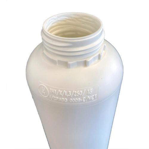 Flacone vuoto da 1 lt bottiglia in plastica riciclata per trasporto liquidi e acidi con tappo a vite