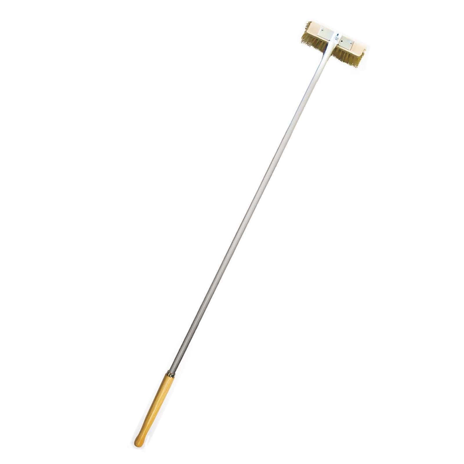 SPAZZOLA PER FORNO A LEGNA SCOPA IN OTTONE GIREVOLE MANICO IN ALLUMINO 16 X 165 CM