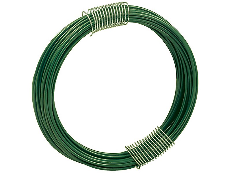 Matassina filo di ferro plastificato verde per legature vigneti e recinzione metallica