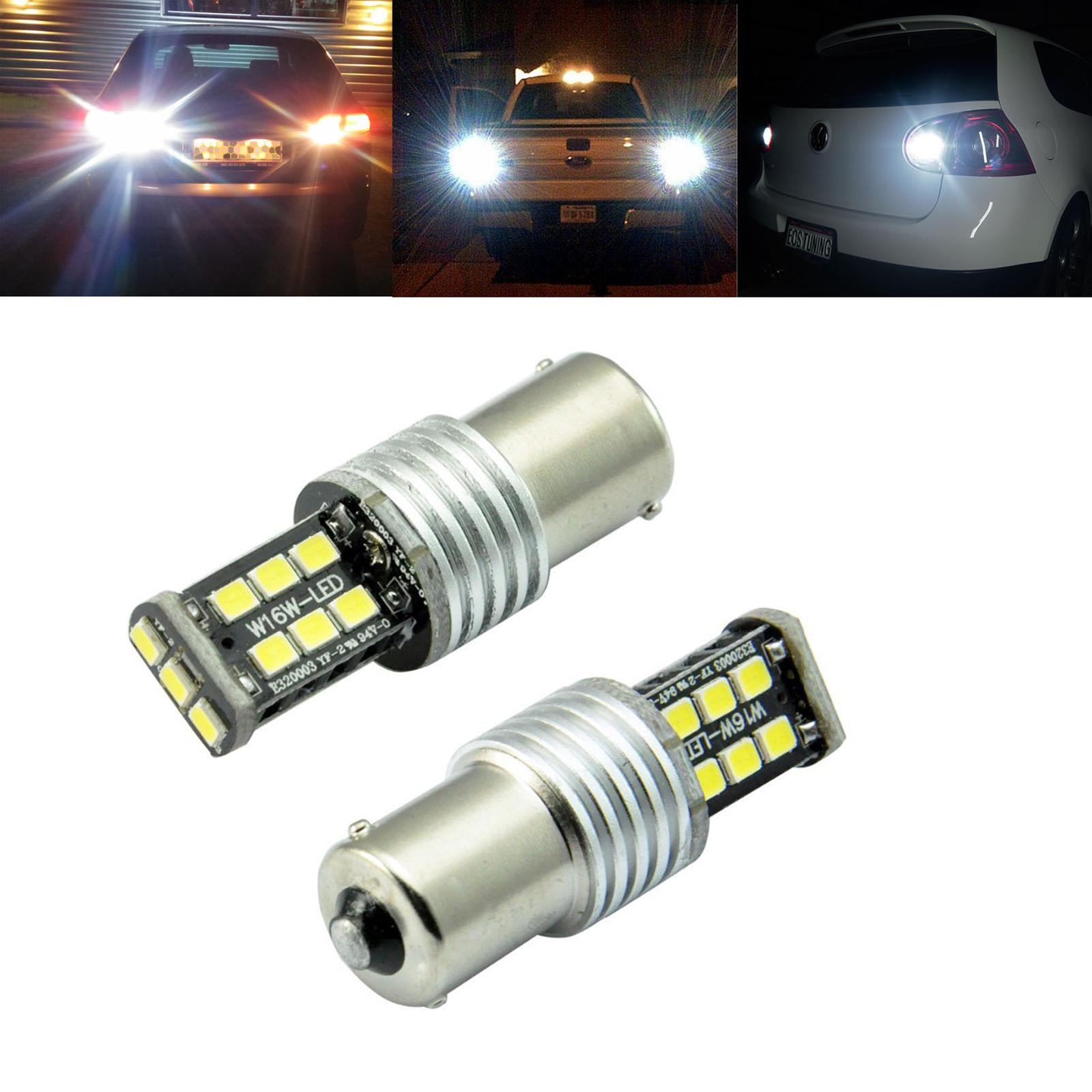 Pz 2 lampadine luci diurne posizione retromarcia drl 15 led p21w ba15s 1156 6000k