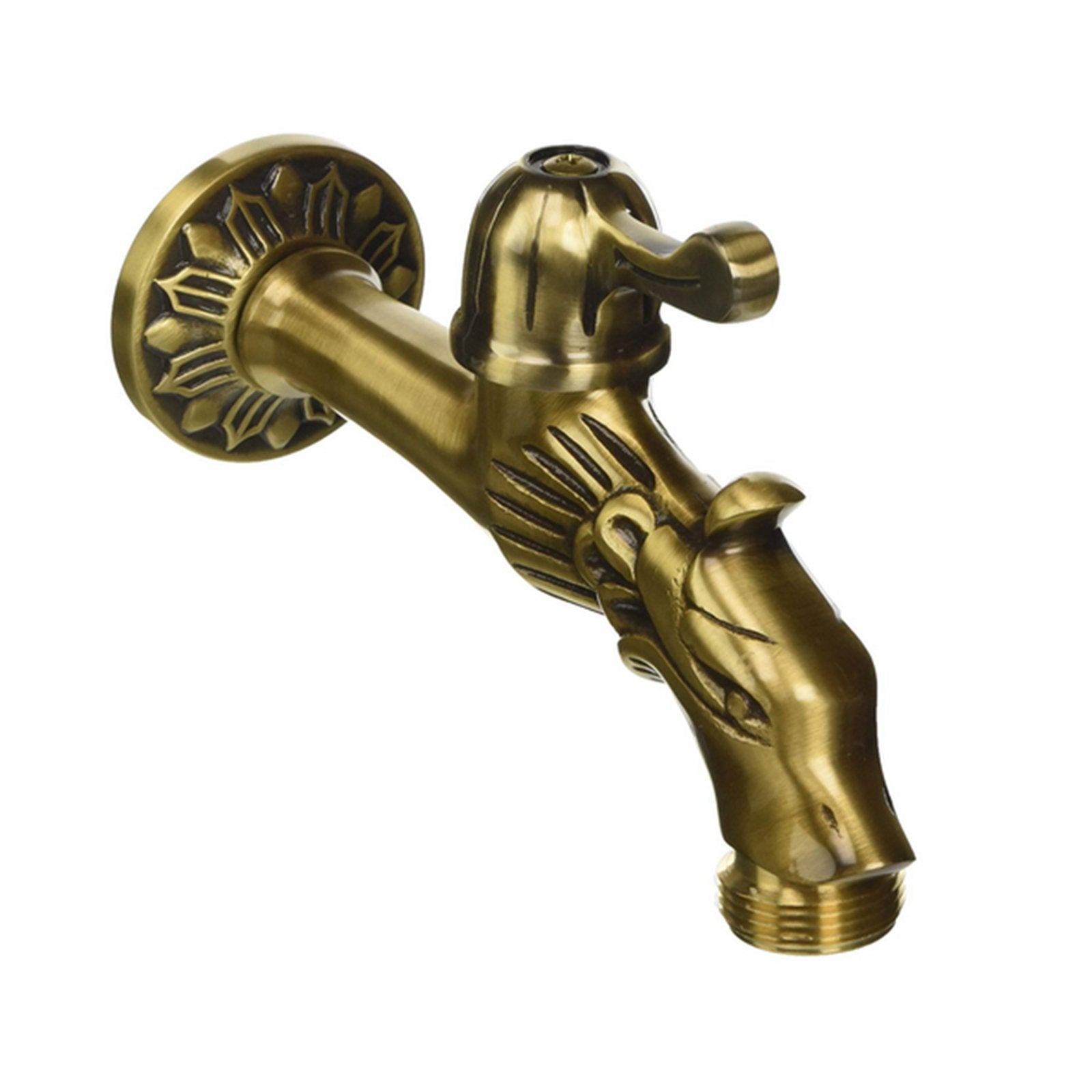 Rubinetto ornamentale in ottone antichizzato "Rinascimento" per fontane da giardino attacco 1/2"