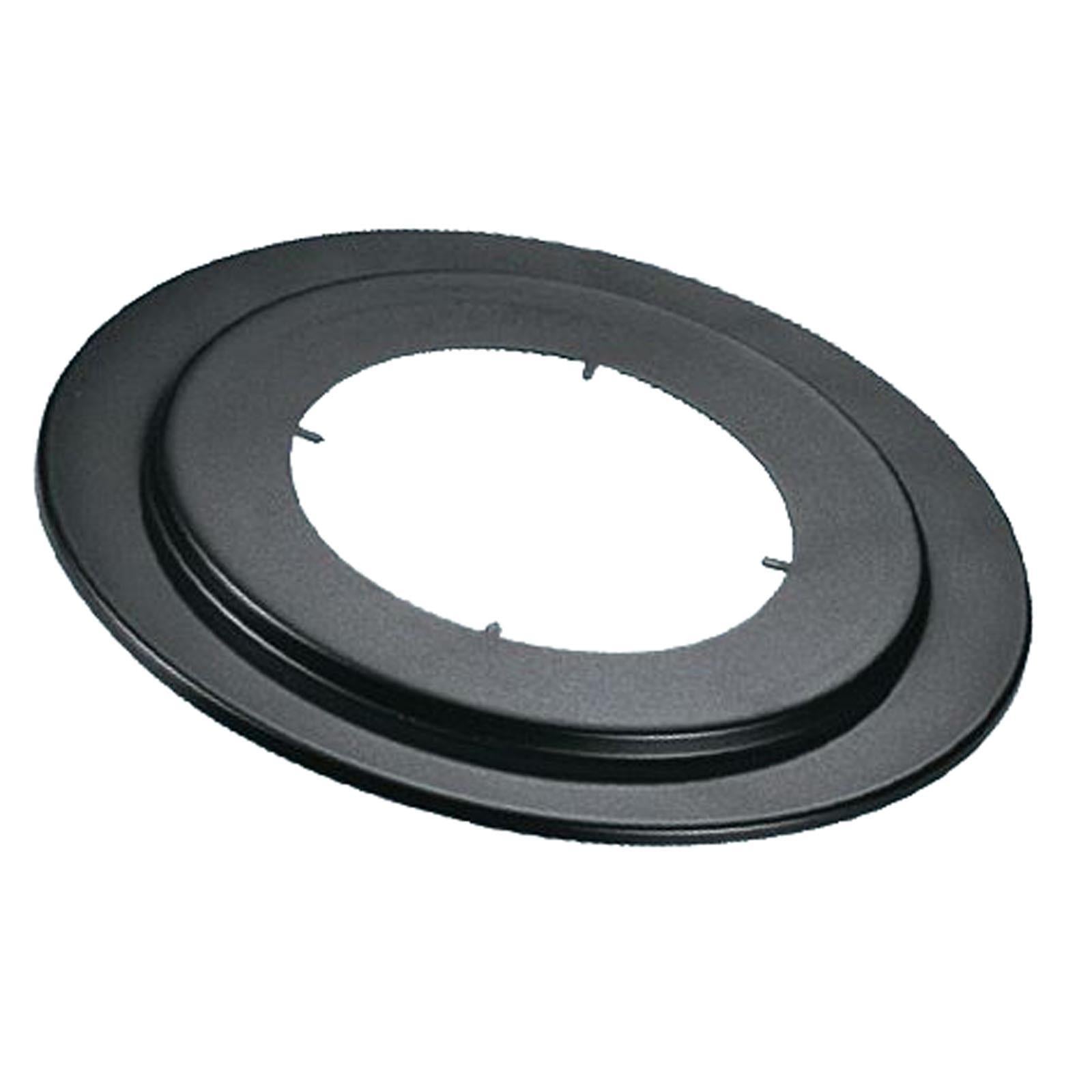 Rosone tondo in acciaio nero, Anello di chiusura per canna fumaria stufa a pellet e legna