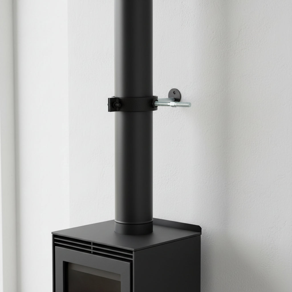 COLLARE PRESA A STAFFA TUBI TUBO STUFA FASCETTA FERMATUBO STUFE PELLET 80 MM