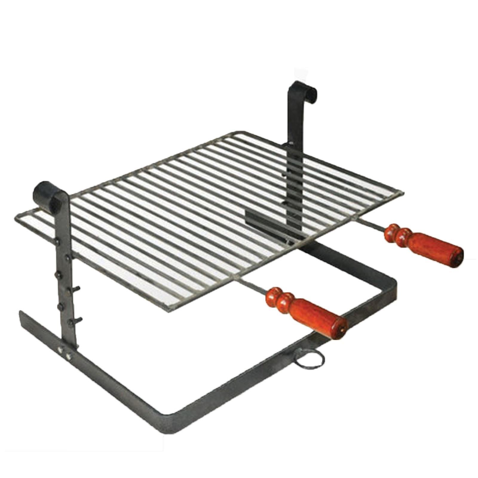 BISTECCHIERA BARBECUE 50 X 40 CM GRIGLIA GRATICOLA BBQ CAMINO REGOLABILE FERRO BATTUTO FORNELLO BRACE