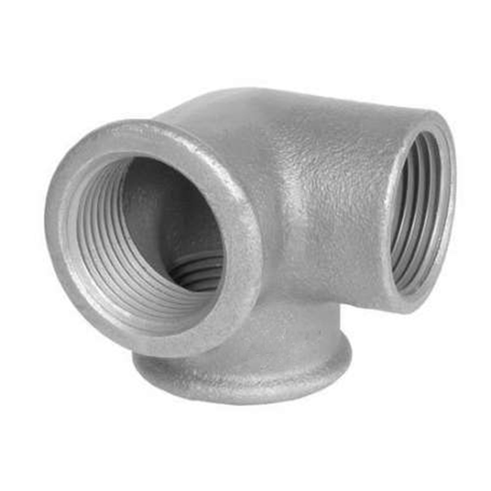 Raccordo distribuzione a gomito in ghisa zincata per irrigazione e giardinaggio