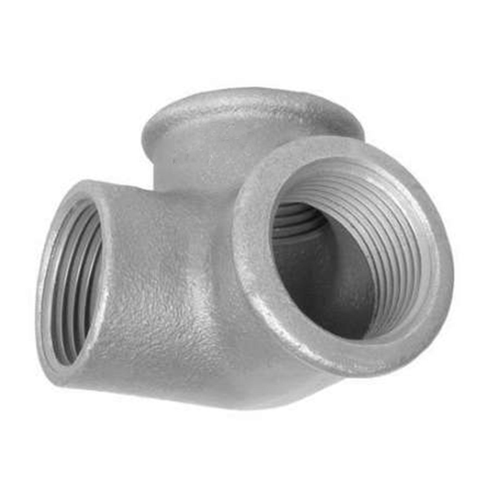 Raccordo distribuzione a gomito in ghisa zincata per irrigazione e giardinaggio