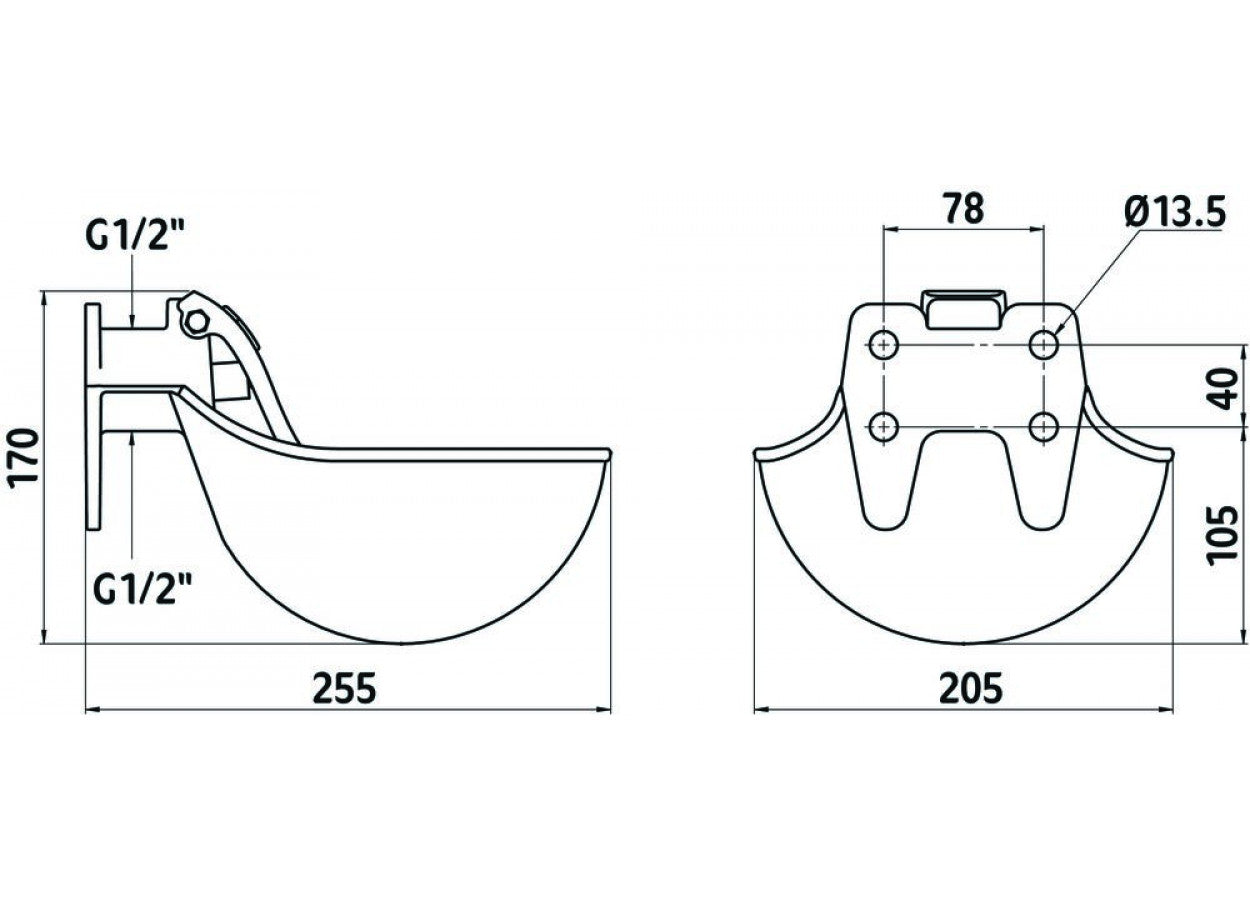 Abbeveratoio automatico da muro in ghisa per Bovini ed Equini