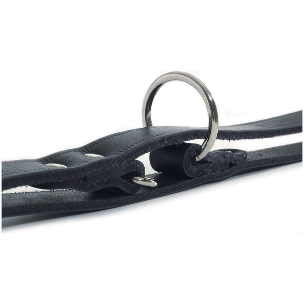 Guinzaglio per addestramento cani in cuoio e moschettone in acciaio