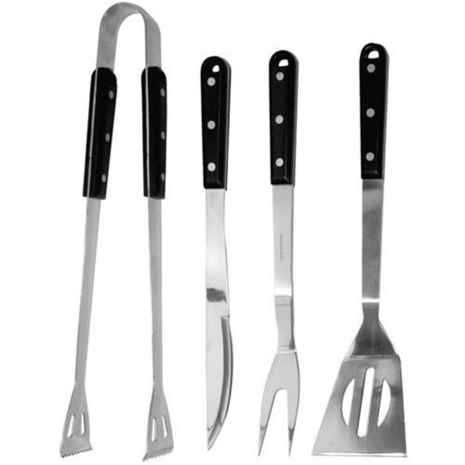 Set professionale 4 accessori barbecue in acciaio Inox con manici isolanti
