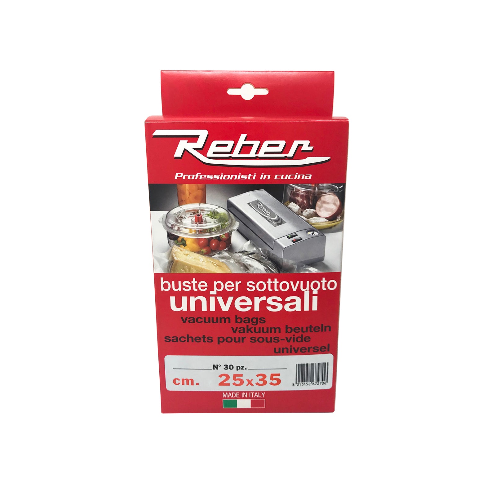 Sacchetti alimentari per sottovuoto e conservazione buste trasparenti goffrate