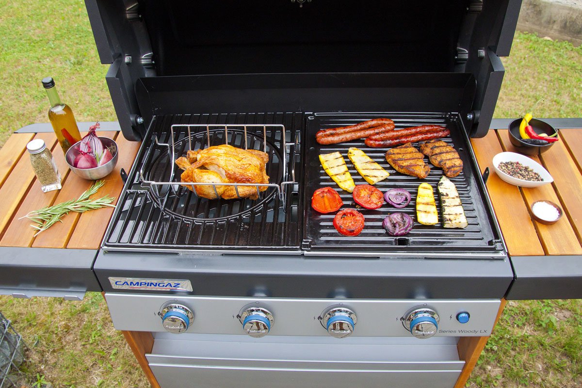 Supporto da cottura per arrosto e costine barbecue 30x21x12h cm argento