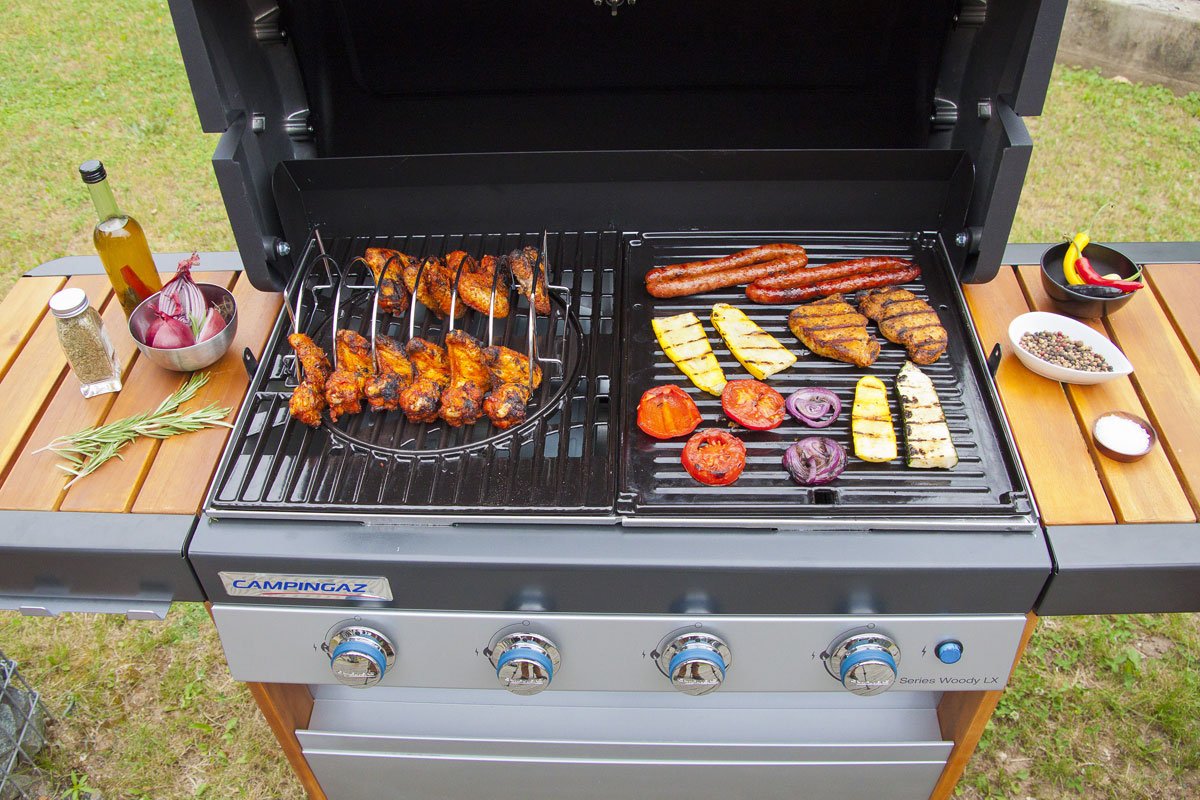 Supporto da cottura per arrosto e costine barbecue 30x21x12h cm argento