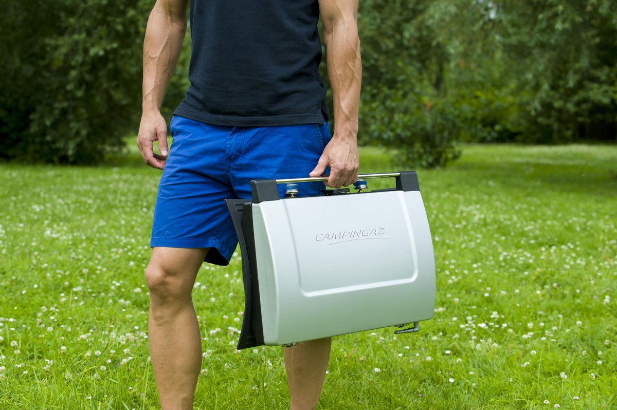 Fornello da campeggio con 2 fuochi "600 SG" per viaggio trasportabile