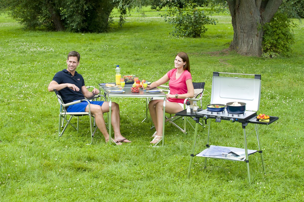 Fornello da campeggio con 2 fuochi "600 SG" per viaggio trasportabile