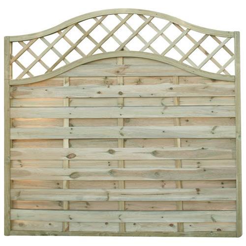 Pannello grigliato "Lasa" Onda in legno di pino naturale con barriera per recinzioni giardino e terrazzo