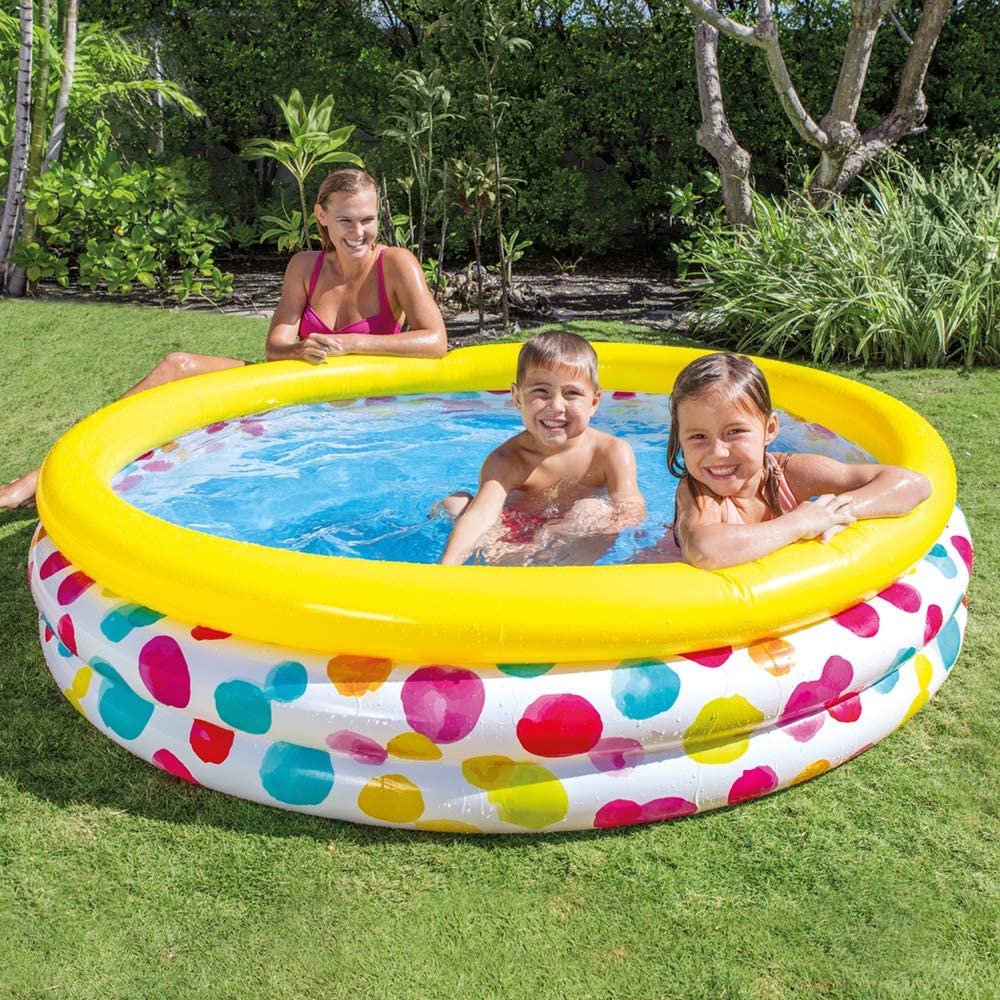 Piscina gonfiabile per bambini Intex Onda colorata con 3 anelli
