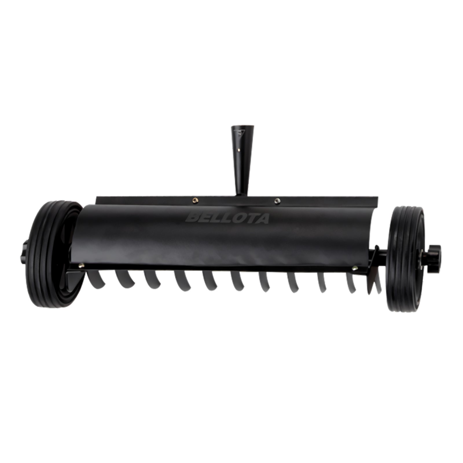 Rastrello aeratore con ruote e denti in acciaio per giardino antiruggine