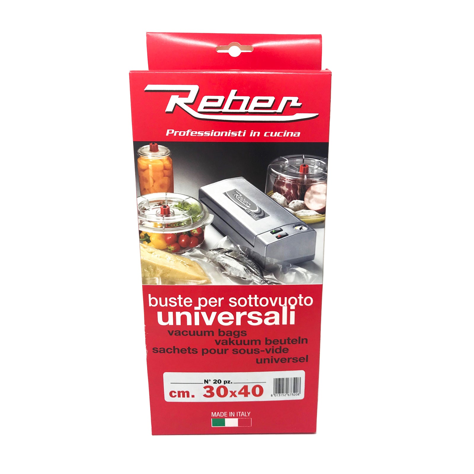 Sacchetti alimentari per sottovuoto e conservazione buste trasparenti goffrate