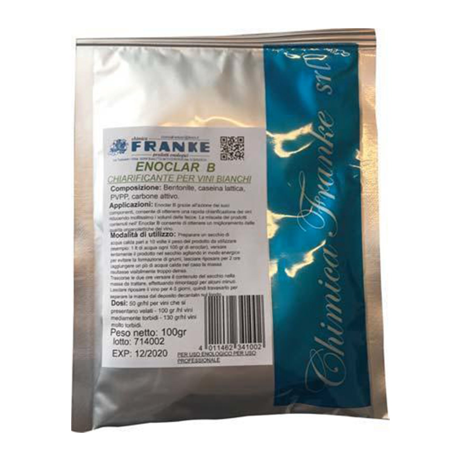 Chiarificante per vino rosso e bianco "Enoclar" per mosti torbidi 100 grammi