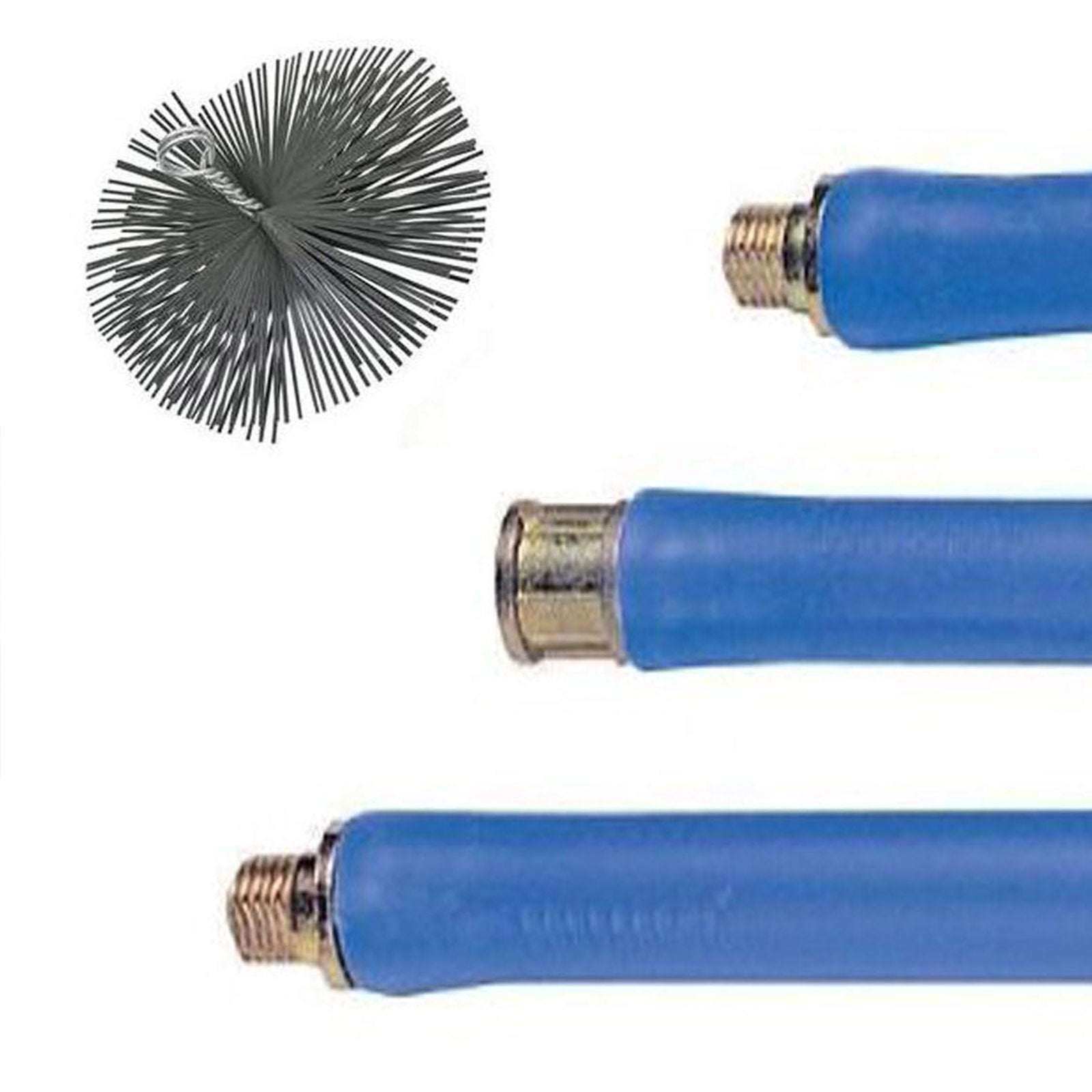 Kit pulizia per stufa a legna, scovolo Ø 200 mm con asta da 8,4 mt spazza camino