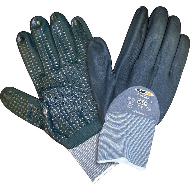 Pz 1 guanti guanto traspirante dorso areato nylon da lavoro edilizia giardinaggio sicurezza poliestere filo continuo (tg 10)