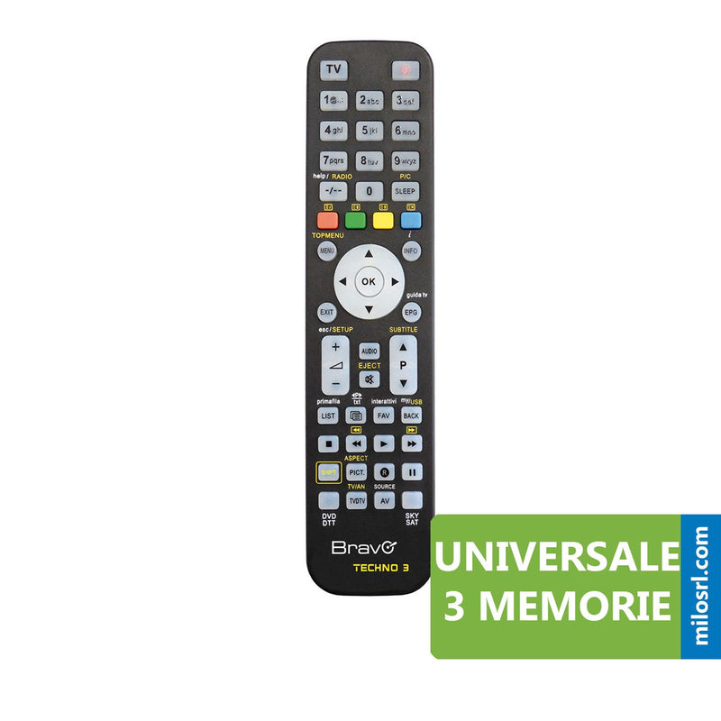 Telecomando universale per tv televisore vcr dvd compatibile decoder 3 memorie