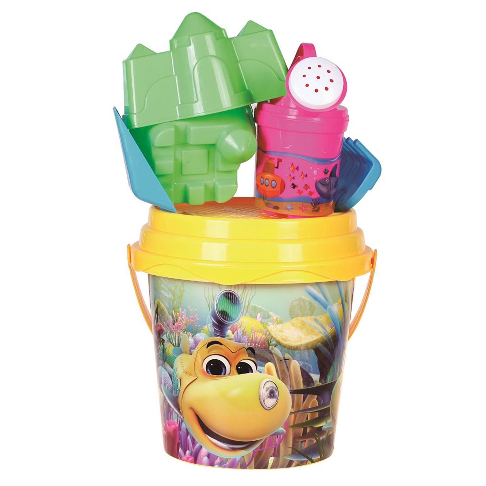 Secchiello da mare per Bambini con formine setaccio paletta e rastrello