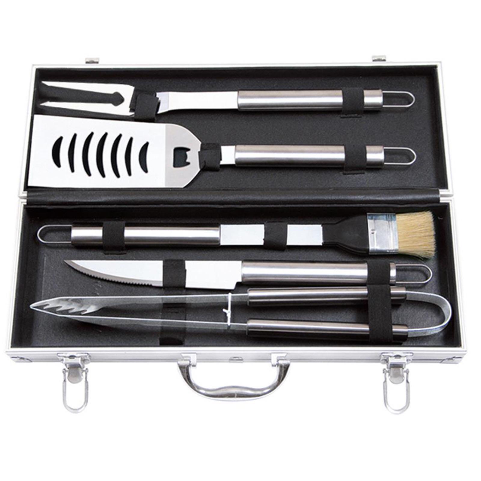 Valigetta per barbecue accessori per BBQ in alluminio acciaio inox grigliata brace griglia