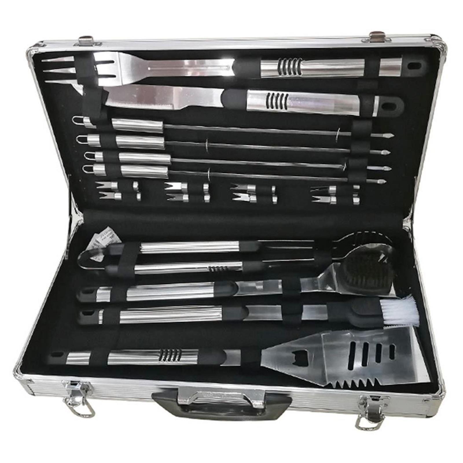 Valigetta per barbecue accessori per BBQ in alluminio acciaio inox grigliata brace griglia