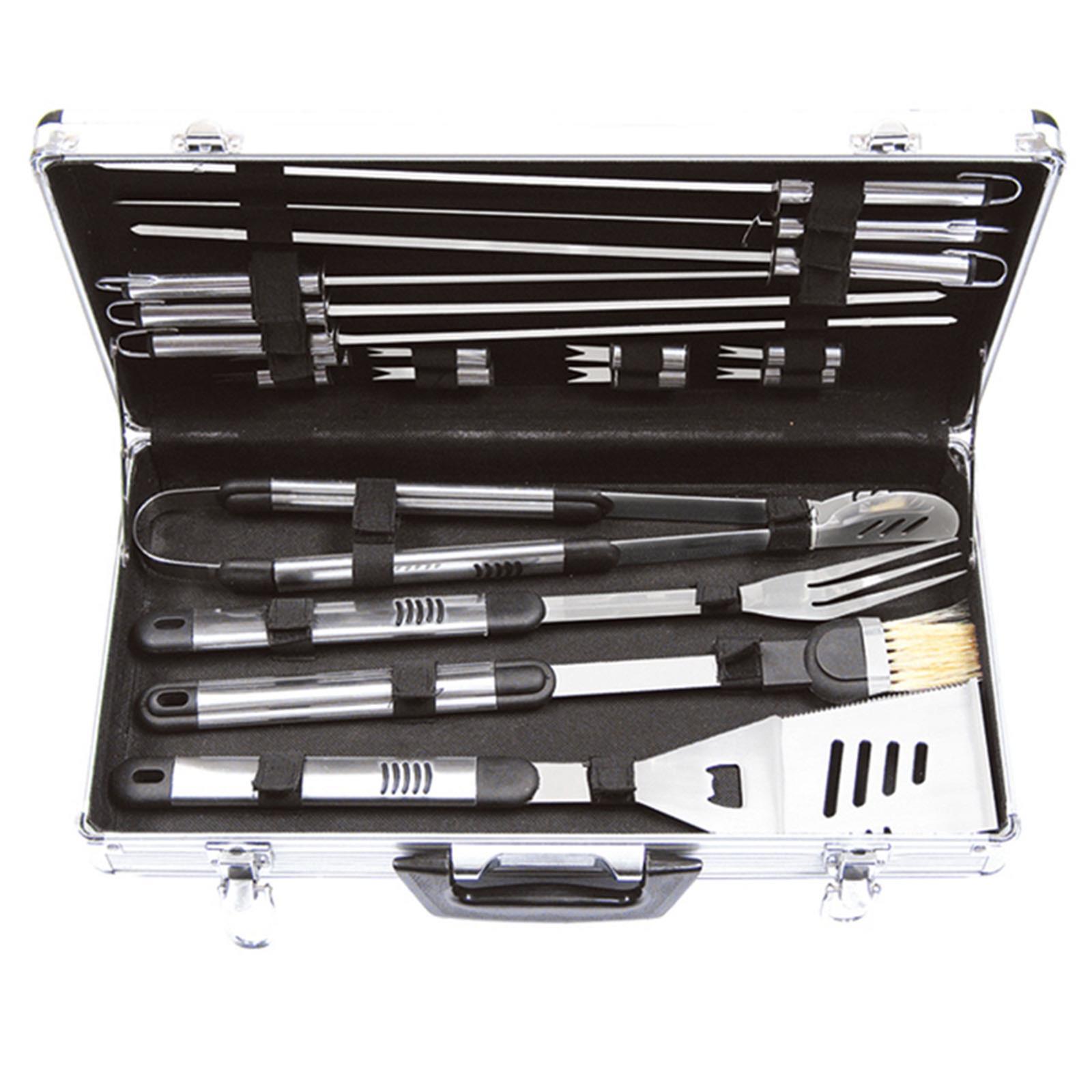 Valigetta per barbecue accessori per BBQ in alluminio acciaio inox grigliata brace griglia
