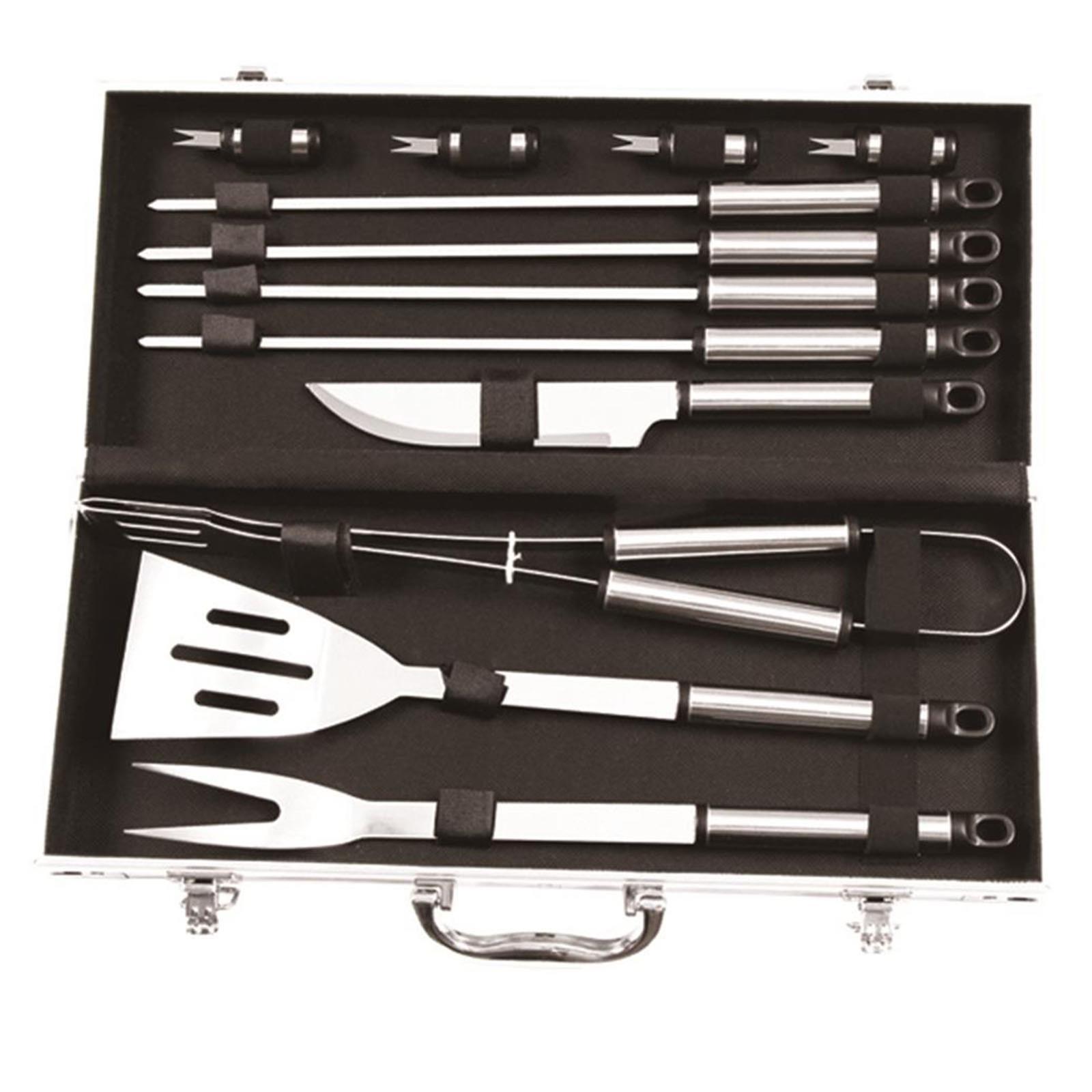 Valigetta per barbecue accessori per BBQ in alluminio acciaio inox grigliata brace griglia
