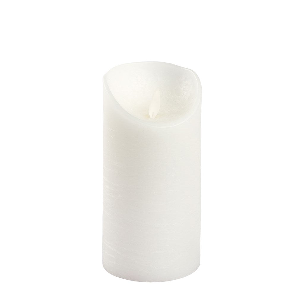 Candela in cera Bianca con luce a led effetto realistico h 15 cm
