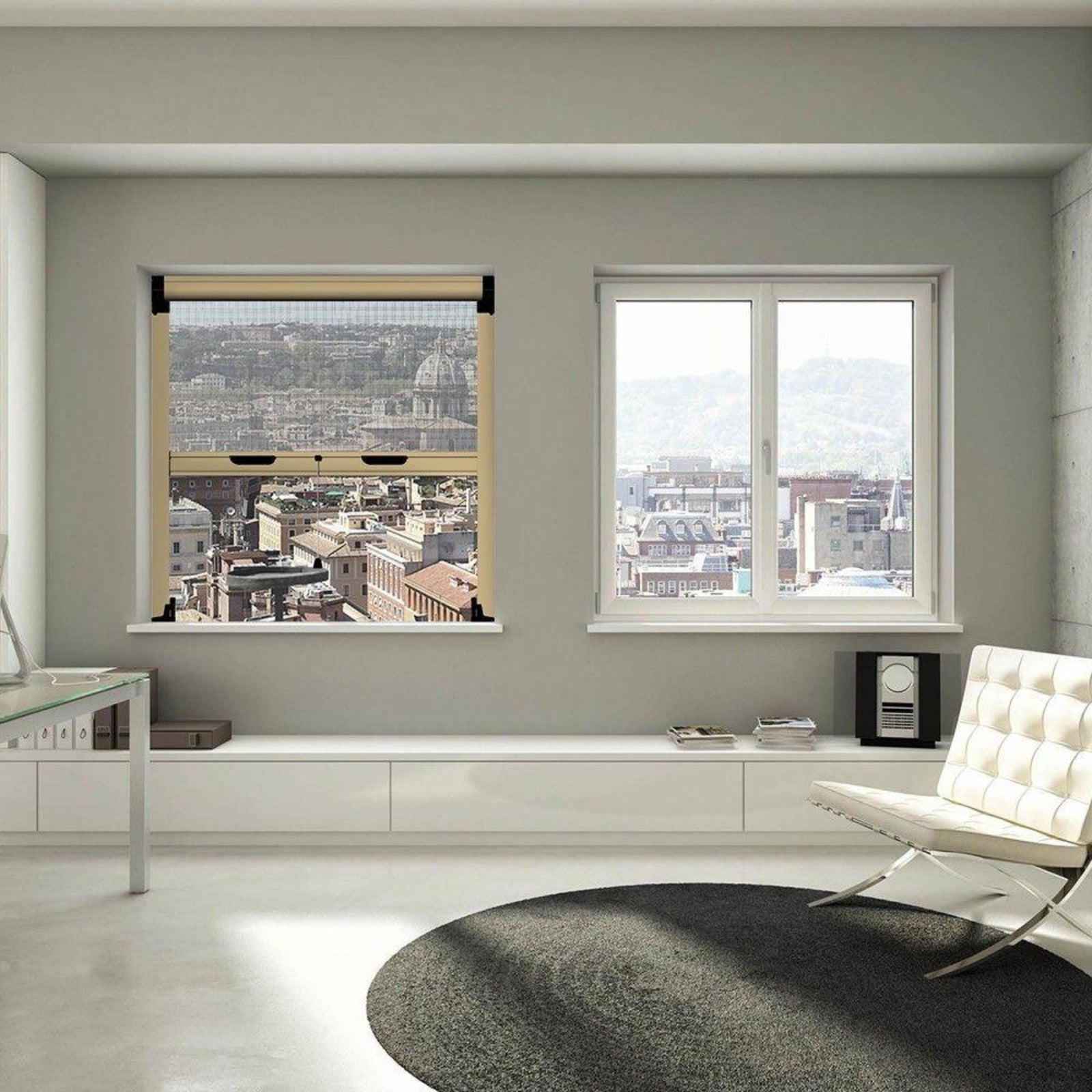 Zanzariera a rullo verticale per porta e finestra in alluminio universale