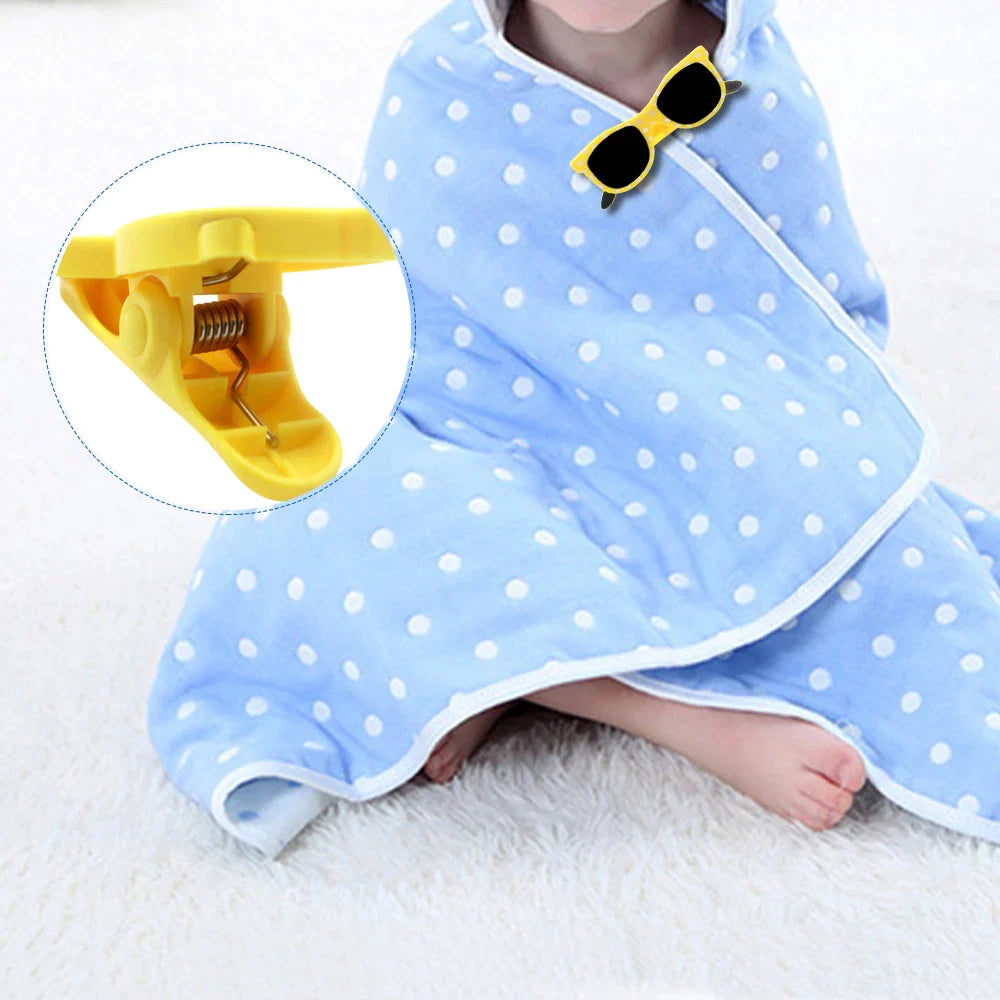 Set 2 mollette antivento, animali in plastica per fissaggio telo mare