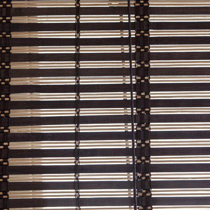 Tapparella in bambù "Africa" arrotolamento a carrucola con supporto in legno da esterno