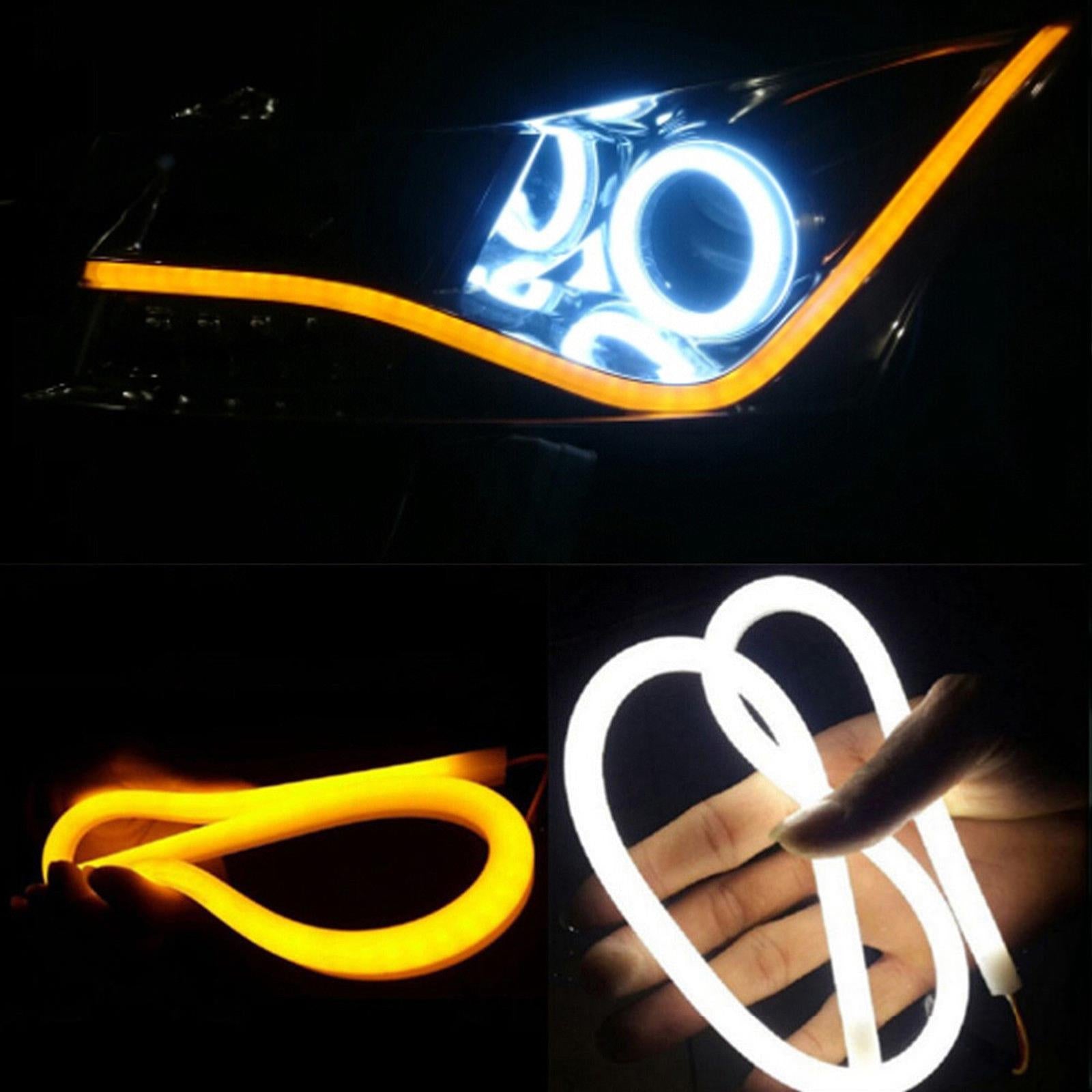 Pz 2 luci luce led flessibile diurne posizione frecce drl stricia audi sequenziali (taglia unica - rosso albero)