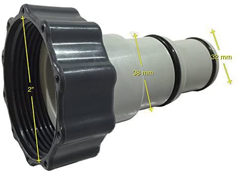 Adattatore per piscine fuori terra Intex e Bestway per tubo 32 e 38 mm 2" filettatura