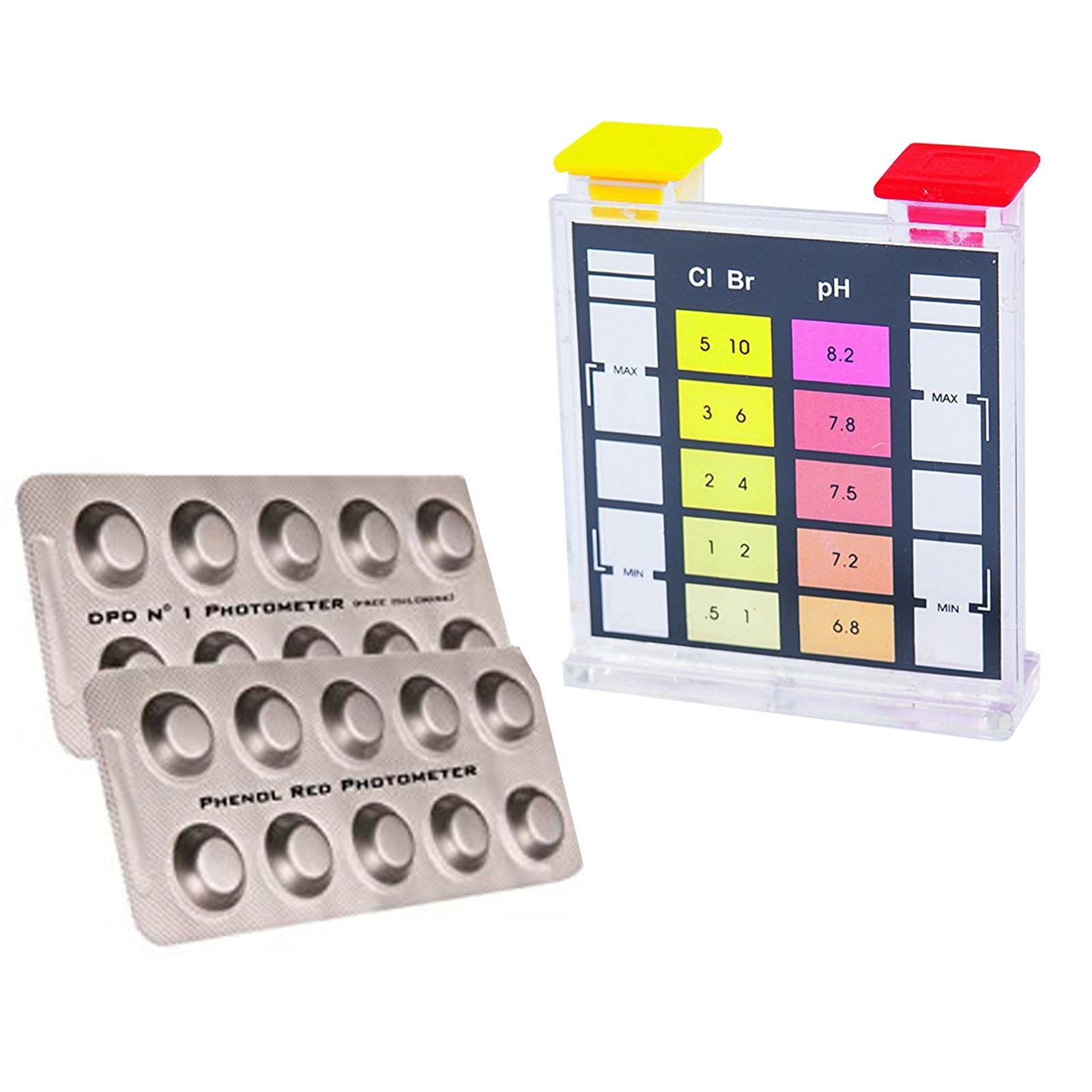 KIT COMPLETO ANALISI PILLOLE TEST COMPRESSE REAGENTI CLORO PH MANUTENZIONE PISCINA