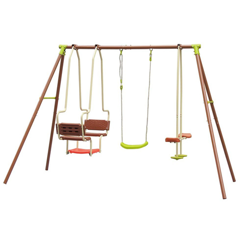 Altalena con struttura in metallo da giardino per bambini con seggiolino da esterno